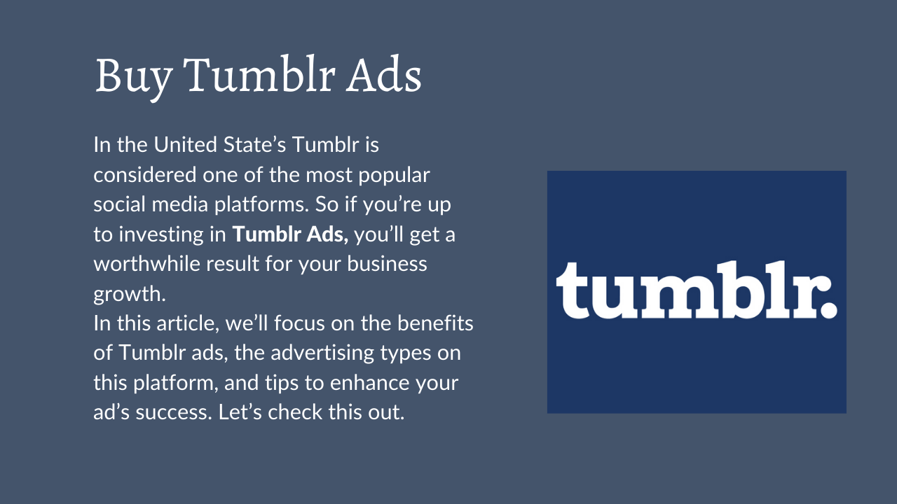 Buy Tumblr Ads Accounts